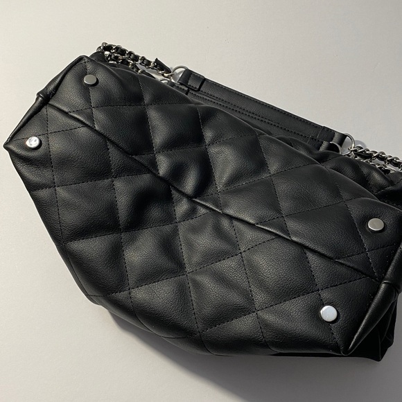 INC | “Kylie” Quilted Faux Leather Slouchy Shoulder Bag with Chain Straps - Picture 6 of 17